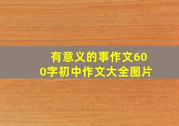 有意义的事作文600字初中作文大全图片