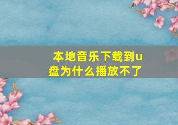 本地音乐下载到u盘为什么播放不了