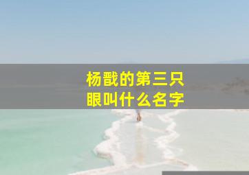 杨戬的第三只眼叫什么名字