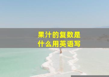 果汁的复数是什么用英语写