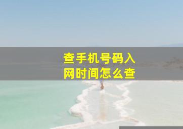 查手机号码入网时间怎么查