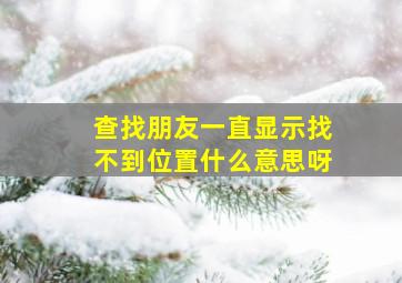 查找朋友一直显示找不到位置什么意思呀