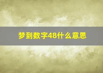 梦到数字48什么意思