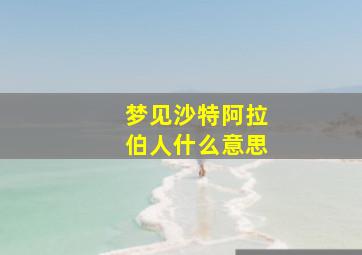 梦见沙特阿拉伯人什么意思