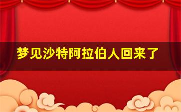 梦见沙特阿拉伯人回来了