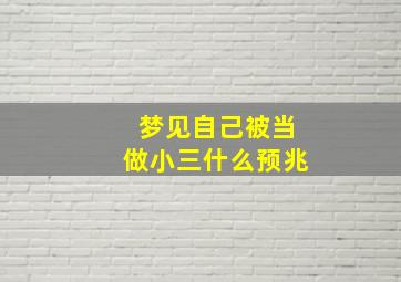 梦见自己被当做小三什么预兆