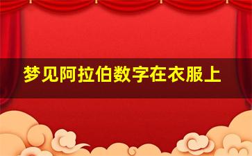 梦见阿拉伯数字在衣服上