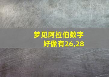 梦见阿拉伯数字好像有26,28