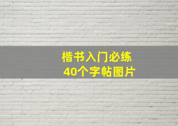 楷书入门必练40个字帖图片