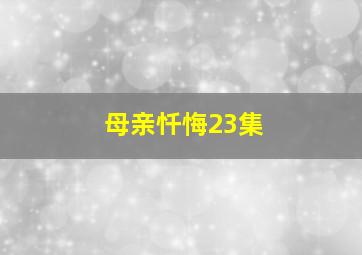 母亲忏悔23集