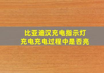 比亚迪汉充电指示灯充电充电过程中是否亮