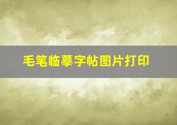 毛笔临摹字帖图片打印