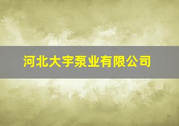 河北大宇泵业有限公司