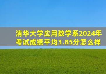 清华大学应用数学系2024年考试成绩平均3.85分怎么样