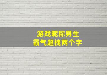 游戏昵称男生霸气超拽两个字