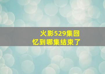 火影529集回忆到哪集结束了