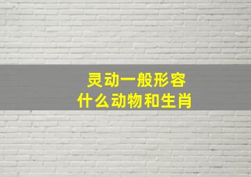 灵动一般形容什么动物和生肖