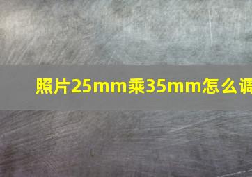 照片25mm乘35mm怎么调整