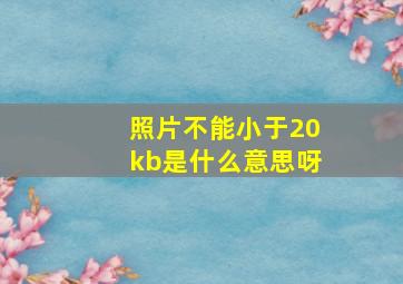 照片不能小于20kb是什么意思呀