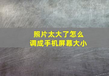 照片太大了怎么调成手机屏幕大小