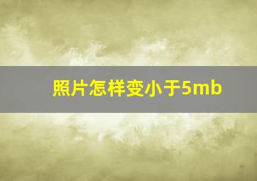 照片怎样变小于5mb