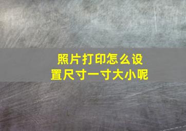 照片打印怎么设置尺寸一寸大小呢