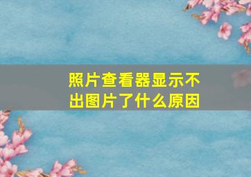 照片查看器显示不出图片了什么原因