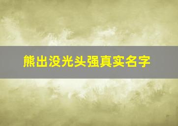 熊出没光头强真实名字