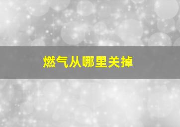 燃气从哪里关掉