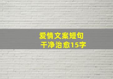 爱情文案短句干净治愈15字