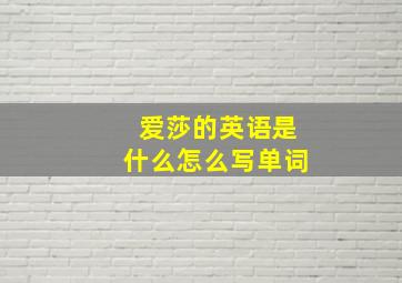 爱莎的英语是什么怎么写单词