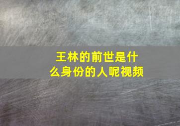 王林的前世是什么身份的人呢视频