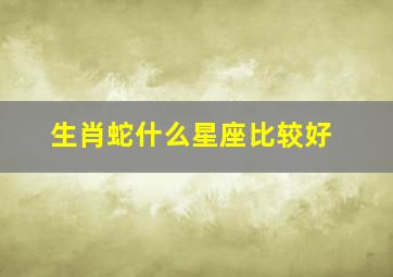 生肖蛇什么星座比较好