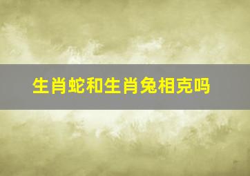 生肖蛇和生肖兔相克吗