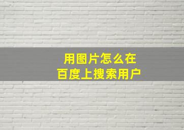 用图片怎么在百度上搜索用户