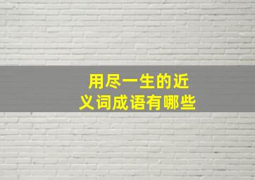 用尽一生的近义词成语有哪些