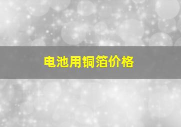 电池用铜箔价格