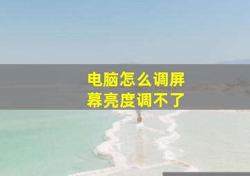 电脑怎么调屏幕亮度调不了