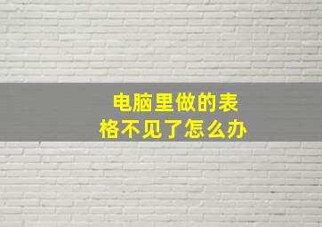 电脑里做的表格不见了怎么办