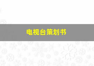 电视台策划书