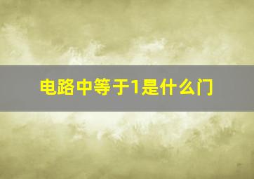 电路中等于1是什么门