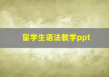 留学生语法教学ppt