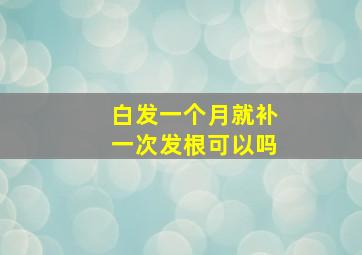 白发一个月就补一次发根可以吗