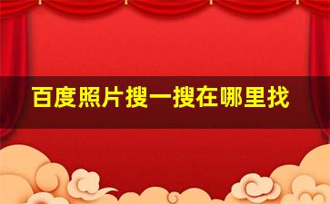 百度照片搜一搜在哪里找