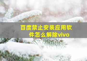 百度禁止安装应用软件怎么解除vivo