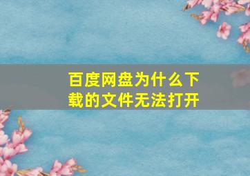 百度网盘为什么下载的文件无法打开