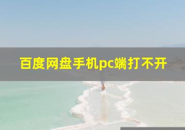 百度网盘手机pc端打不开