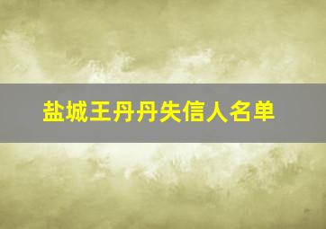 盐城王丹丹失信人名单