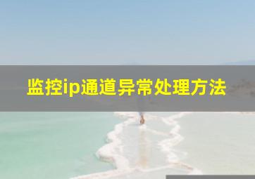 监控ip通道异常处理方法