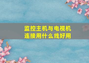 监控主机与电视机连接用什么线好用